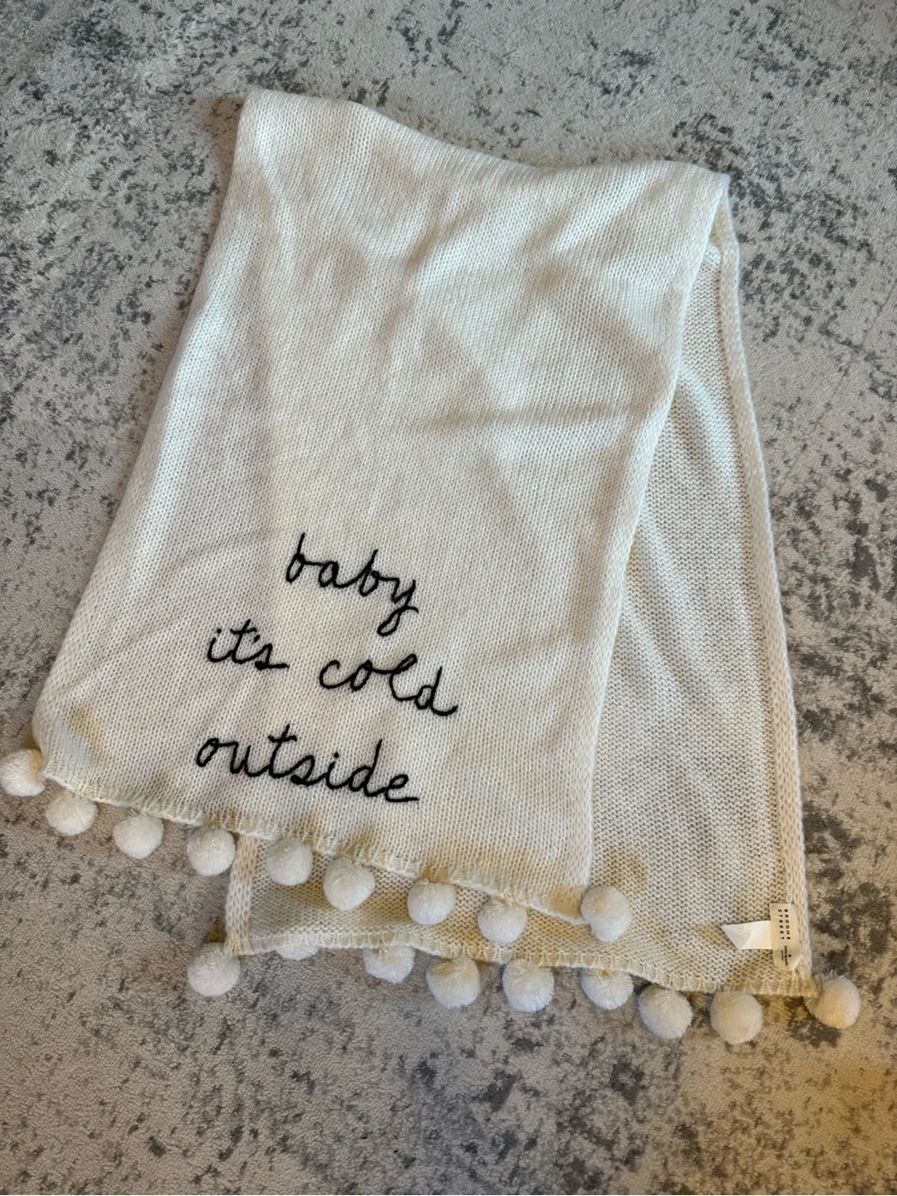 Kate Spade Baby It’s Cold Outside Cream Scarf